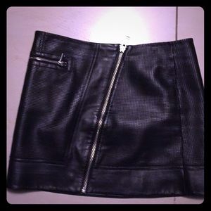 Andrew Marc leather mini skirt